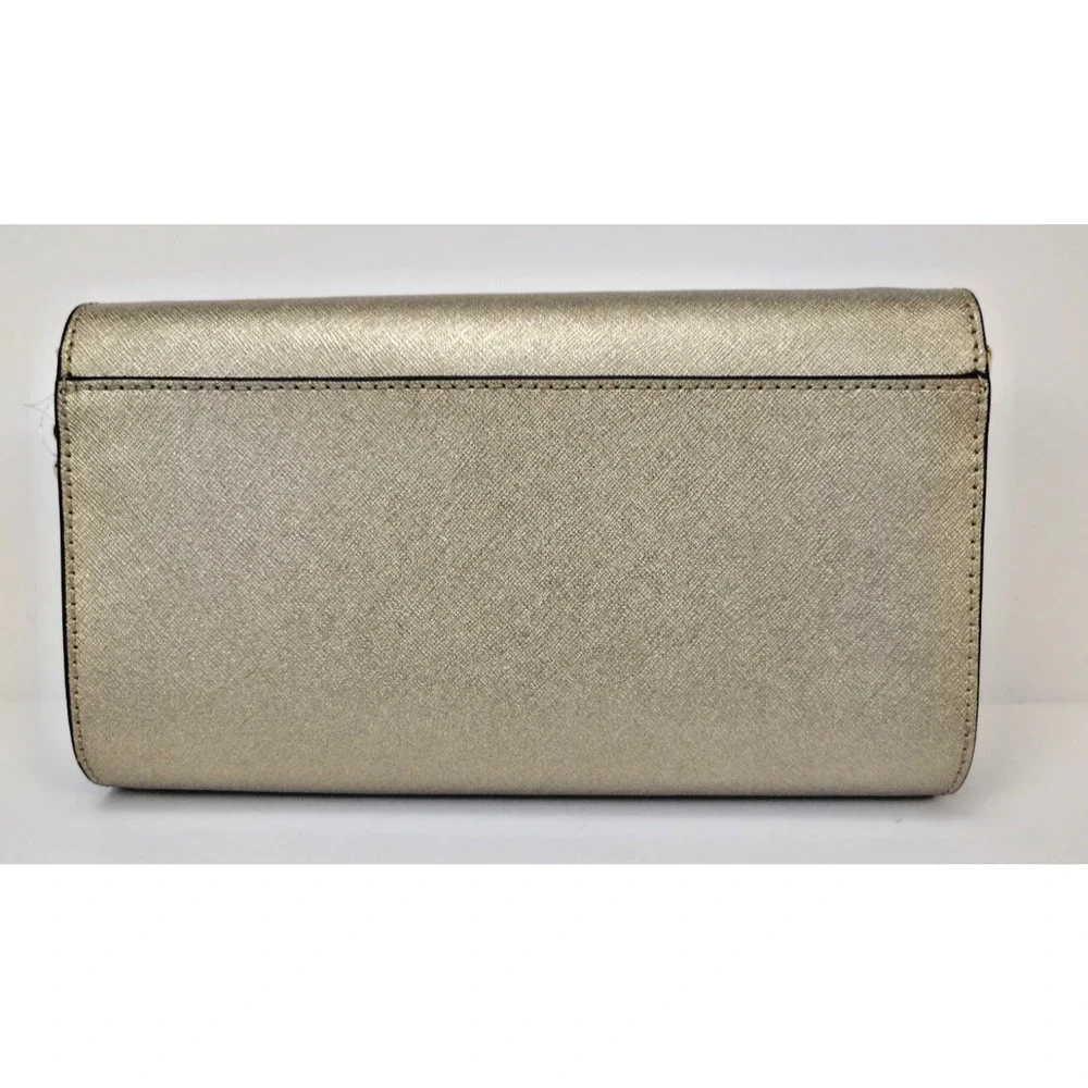 Michael Kors Mona Leather Clutch/Crossbody/Shoulder Bag - Metallic Gold - NWT
